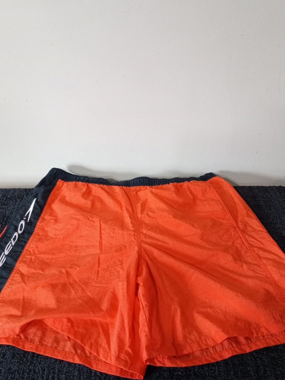 Speedo Orange and Black Men’s Swim Trunks